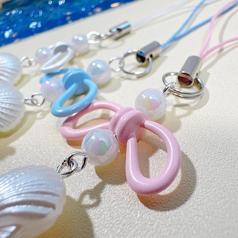 Sweet And Cool Girl Sakura Mermaid Harajuku Style Acrylic Laser Bow Mobile Phone Chain Guben Chain Pendant