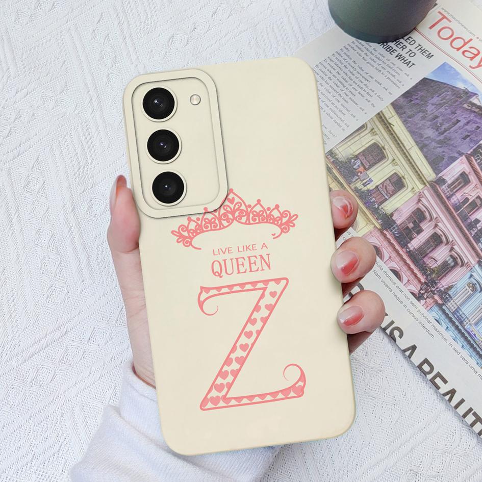 

Чехол для Samsung Galaxy S20 S21 S22 S23 Plus Ultra Note 20, чехол с милыми буквами от A до Z, мягкая жидкая задняя крышка для Samsung GalaxyS22 S 20 21 22 23 Fundas Samsung Note 20 Ultra