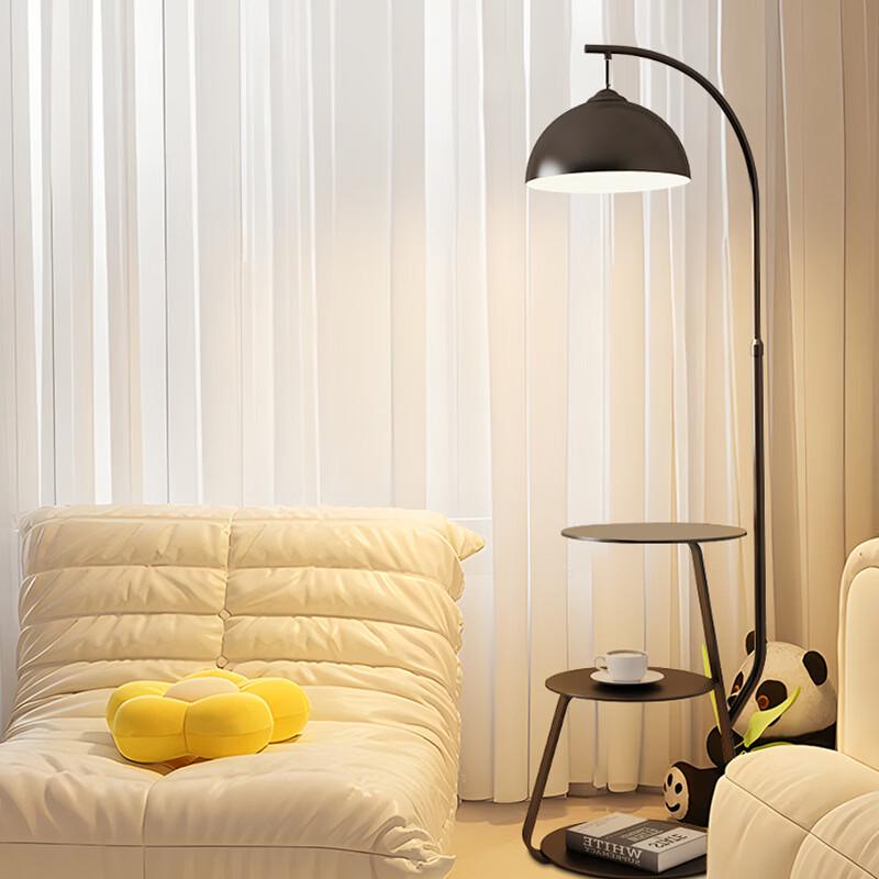 OEING Staande Lamp met Walnoot Bureaublad en Dimfunctie