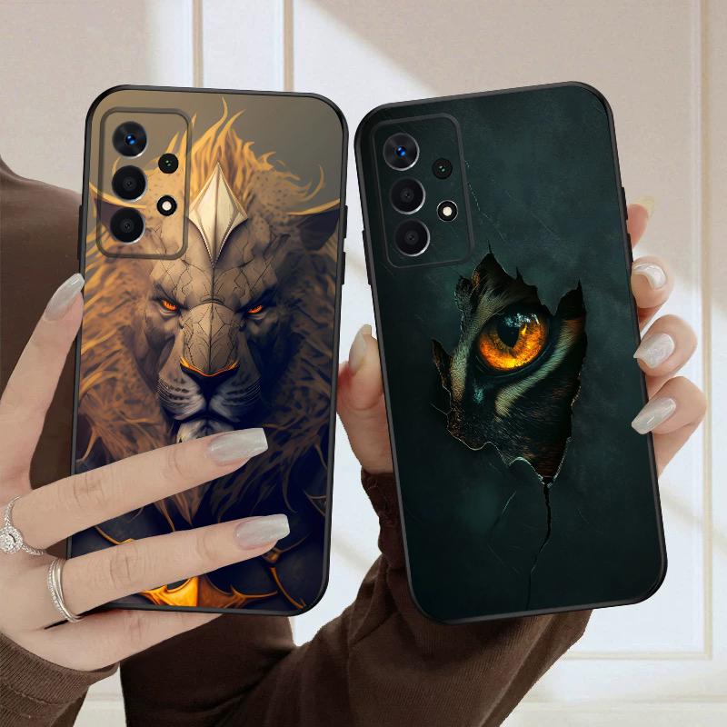 Luminous Lion Head For Samsung A03 Core A 04 05 06 12 14 15 16 22 23 Galaxy A25 26 4G 34 35 52 53 56 71 73 90 5G soft phone case
