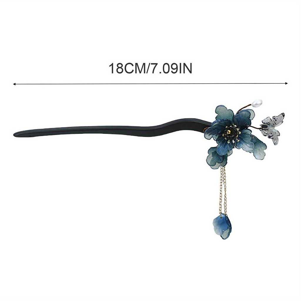 New Chinese Style Retro Hairpin, Antique Style Headpiece with Large Flower Tassels, Step Rocking Hairpin, Hanfu Braided Hair Accessory Hair Accessory.