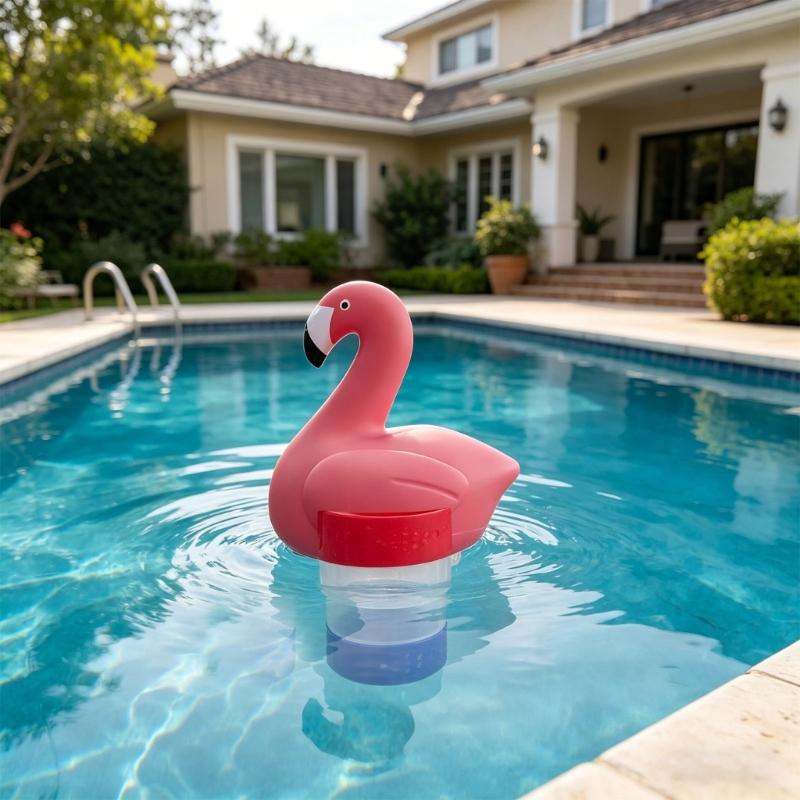 Dispositivo galleggiante per pastiglie di cloro per piscina, 3 unità, costruito in ABS resistente, per la manutenzione dell'acqua
