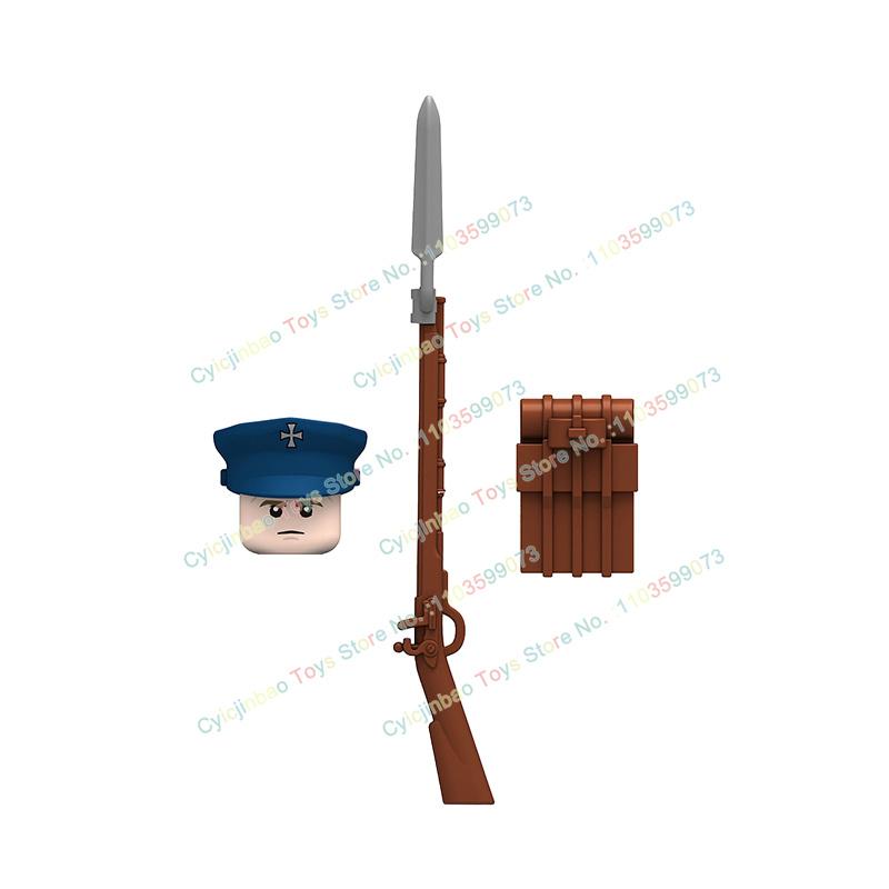 Napoleonische Kriege Britische Französische Füsiliere Dragoner Bausteine Actionfiguren Zubehör Kopf Waffe Kinderspielzeug N001-048