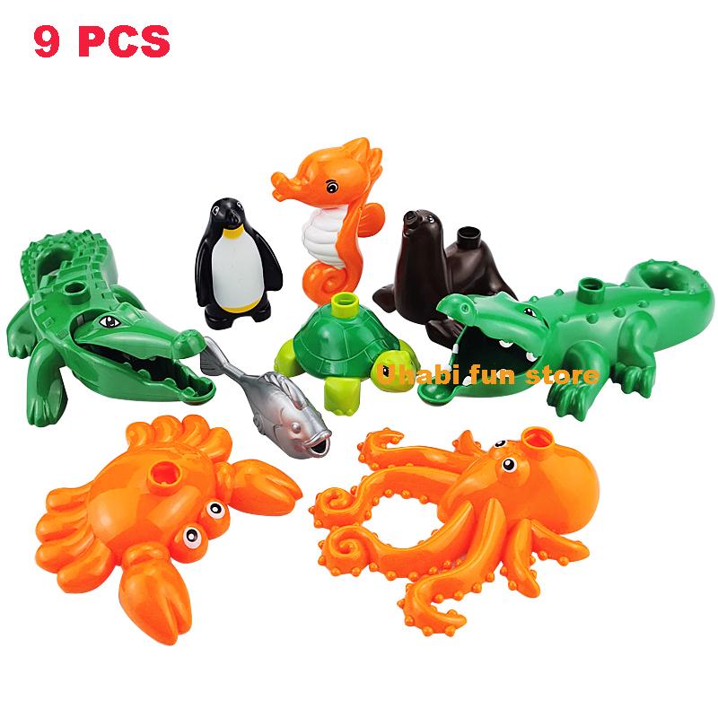 Multiple Models Big Size Building Blocks Farm Ocean Dinosaur Zoo Animals Series Set Assemble Education Toys For Children