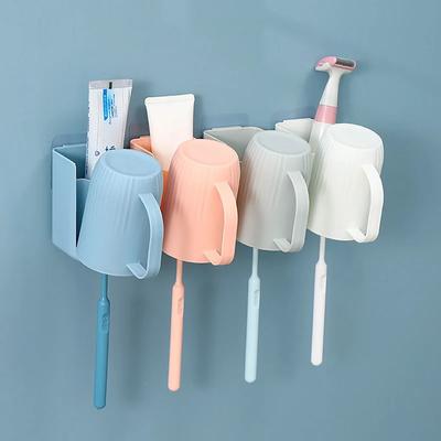 Nástěnný držák na zubní kartáčky, dávkovač zubní pasty, rychleschnoucí úložný stojan, stlačovač, koupelnový držák na zubní kartáčky