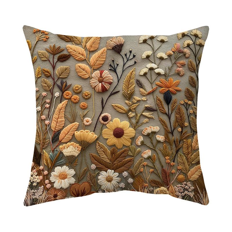Retro Flower Pillow Cover Bohemian Style Home Living Room Sofa Cushion Cover Cushion