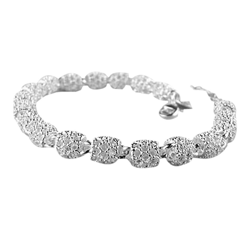 

Women s 925 Hollow Chain Bracelet Charm Wrist Bangle Clasp Gift