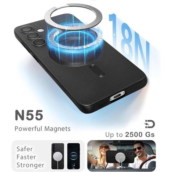 Coque de Protection - BOOLING - Samsung Galaxy A17 4G/5G - avec Cercle Magnétique Noir - 2 Verres Trempés