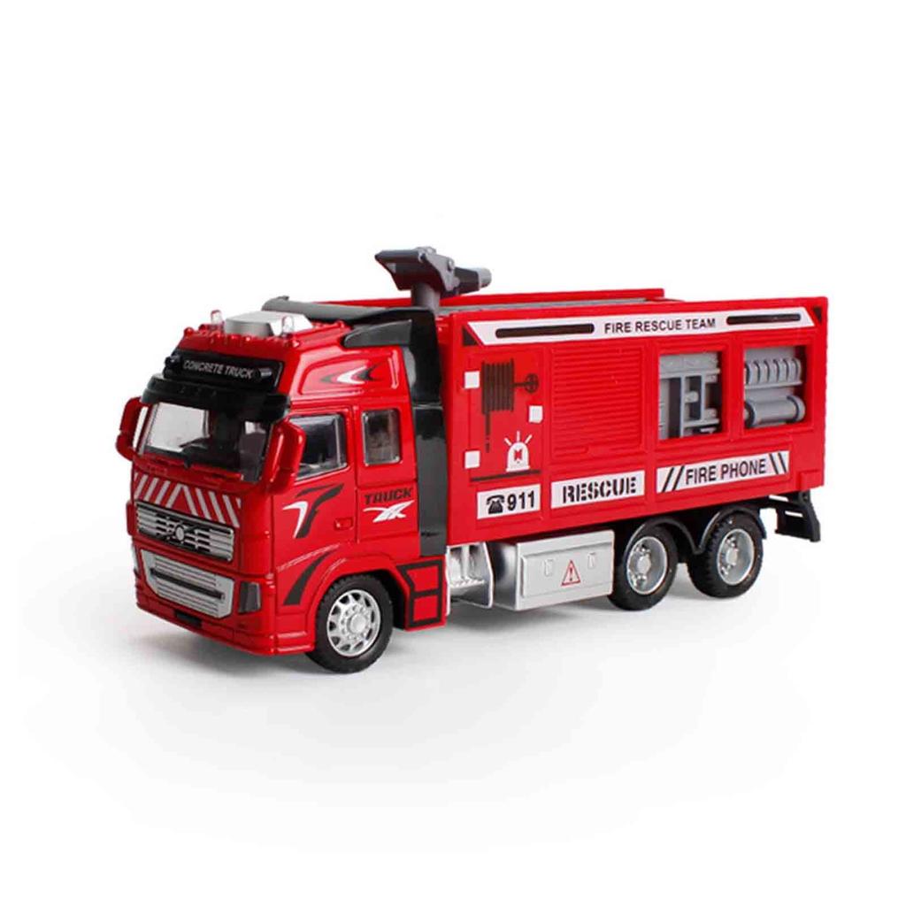 1/32 Alloy Water Tanker Model Simulation Fire Transport Vehicle Pull Back Car Inertia Toy Car Metal Children Toy Car