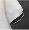 Summer Men's White Striped Short-Sleeve Knit Top