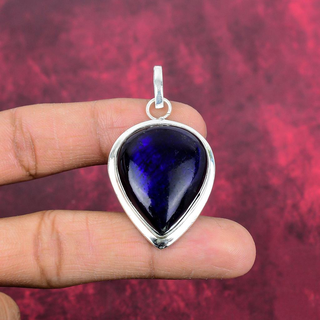 Blue Flash Labradorite Handmade Pendant, Natural Gemstone Jewelry, 925 Solid Sterling Silver Pendant Jewelry, For Gift