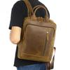 Genuine Leather Backpack Retro Crazy Horse Leather Large Capacity Travel Backpack