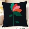 Modern Flower Minimalist Cool 2 Pillow Case Natural Linen Organic Fabric Double-Sided Printing Sofa Home Decor Gift Pillow Case