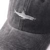 Washed Cotton Baseball Cap Soft Top Shark Embroidery Outdoor All-match Hat