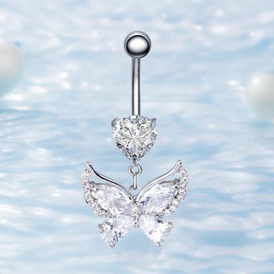 Niedlicher Bär Schmetterling Bauchnabelring Ring für Frauen Mädchen Exquisit Sexy Bauchnabelpiercing Ring Körperpiercing Schmuck Geschenke