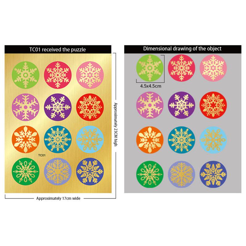 Envelope Stickers Hot Stamping Gift Packaging Household Products Self-adhesive Stickers Christmas Christmas Decoration Candy Box