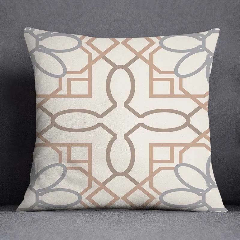 Nordic Flower Geometric Pattern Decorative Square Pillowcase Home Office Cushion Cover