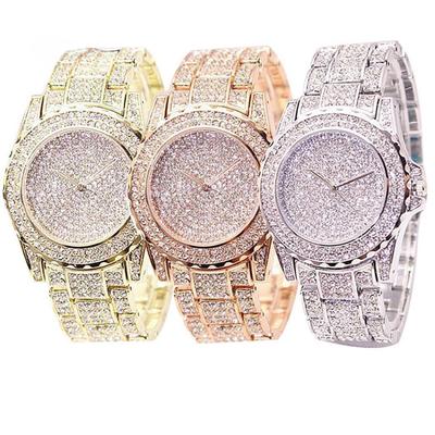 Exquisite Product Full Shiny Rhinestone Round Quartz Movement Wrist Watch Bracelet