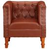 Armchair In Brown Genuine Leather