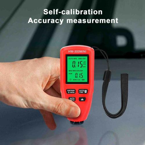 Pasotim -300MINI Car Paint Thickness Gauge, Portable Paint Thickness Gauge, 0-2000m, Black