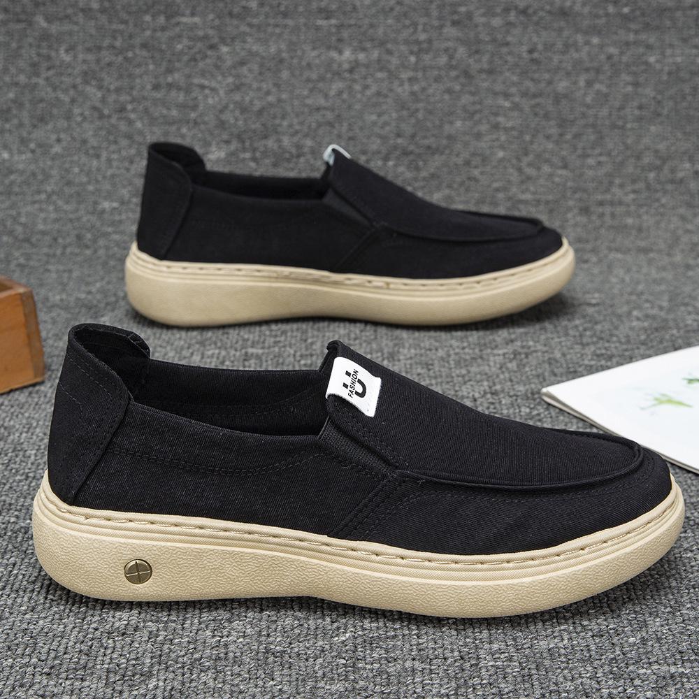 Men's Summer Breathable Slip-On Canvas Shoes - Casual, Fashionable, and Comfortable