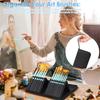 15Pcs Paint Brush Set Protable Nylon Hair Acrylic Painting Brush Kit with Storage Standable Case Palette Sponge Palette Knife