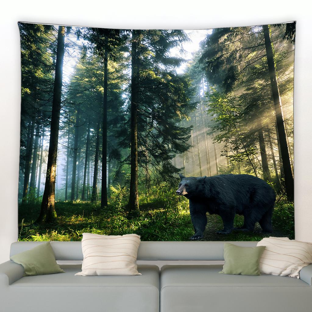 Waldtier-Wandteppich, wilder Leopard, Tiger, Bär, Pflanze, Natur, Landschaft, Wandbehang, Strandmatte, Raumdekoration, Heimdekoration