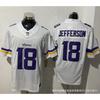 Minnesota Vikings NFL Team Jersey Mens Short Sleeve Football Shirt Embroidered Number 18 Fan Apparel