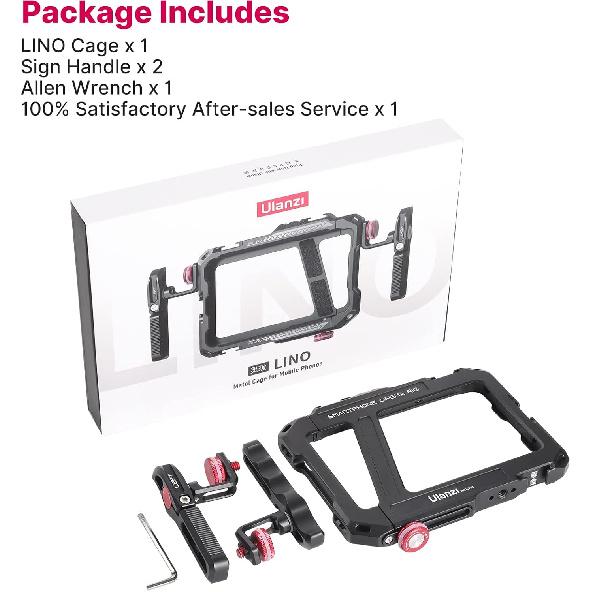 ULANZI Smartphone Video Rig with Handle, LINO Filmmaking Case Aluminum Alloy Phone Video Stabilizer Grip Tripod Mount for Video Maker Videographer