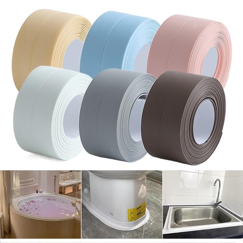 1pc Sealing Strip Tape Bathroom Bath Toilet Caulk Tape Kitchen Sink Wall Corner Self Adhesive Waterproof Mildew Proof Tapes TMZ