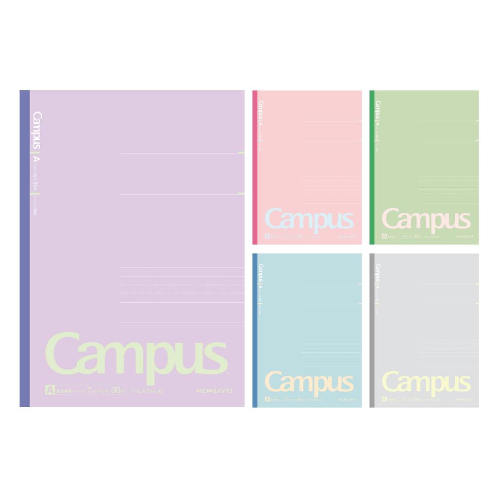KOKUYO Campus Note Limited Positive Smoky Dotted 30 Sheets 5 Color Pack Semi-B5 A-lined NO-3CATN-L40X5