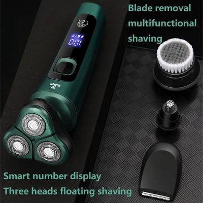 2022 New 4 In 1 Genuine Floating Multifunctional Men's Shaver Rechargeable Shaver Cleaner Hair Trimmer Electric Clipper
