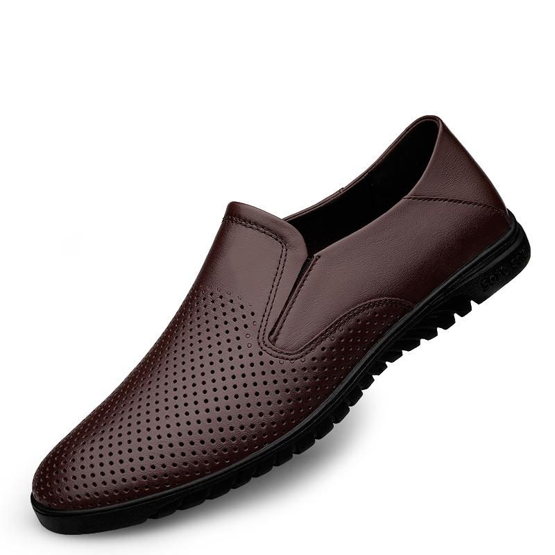 Fashion Genuine Leather Men Shoes Trendy 2024 New Casual Slip on Formal Loafers Men Moccasins Italian Black Male Driving Shoes Sneakers