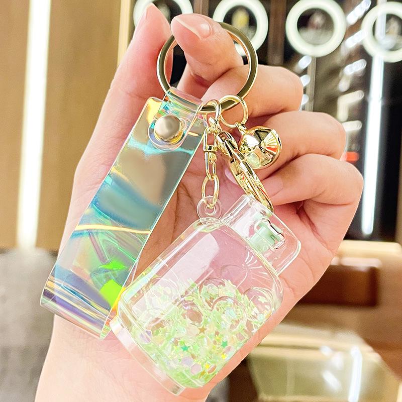 Luminous Acrylic Gas Tank Quicksand Keychain Pendant - Small Gift Decoration