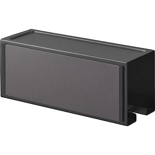 Yamazaki Magnetic Carpet Cleaner Holder, Black, Approx. W20 x D7.2 x H8cm, Tower Adhesive Cleaner Storage Case, Quick and Easy to Use, Model 3713