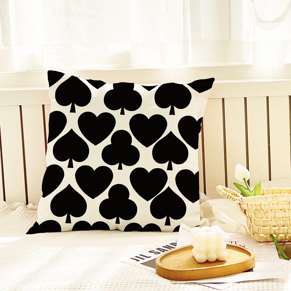Ins Nordic Geometry Black and White Pillowcase Light Luxury Home Sofa Cushion Cover Living Room Bedroom Pillow Cover
