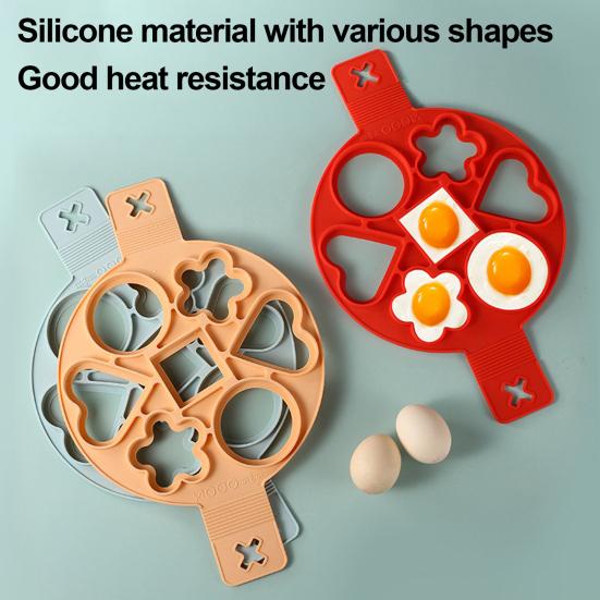 Yousheng Silicone Egg Pancake Ring Pancake Maker Mold 7-Cavity Egg Cooker Ring for Kitchen Nonstick Easy Flip Breakfast Tool