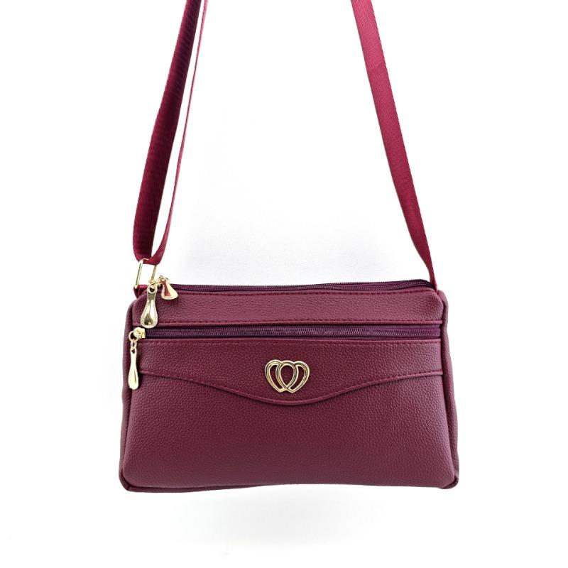 Spring new multi-layer zipper single shoulder women's small bag trend oblique span lychee pattern bag large capacity