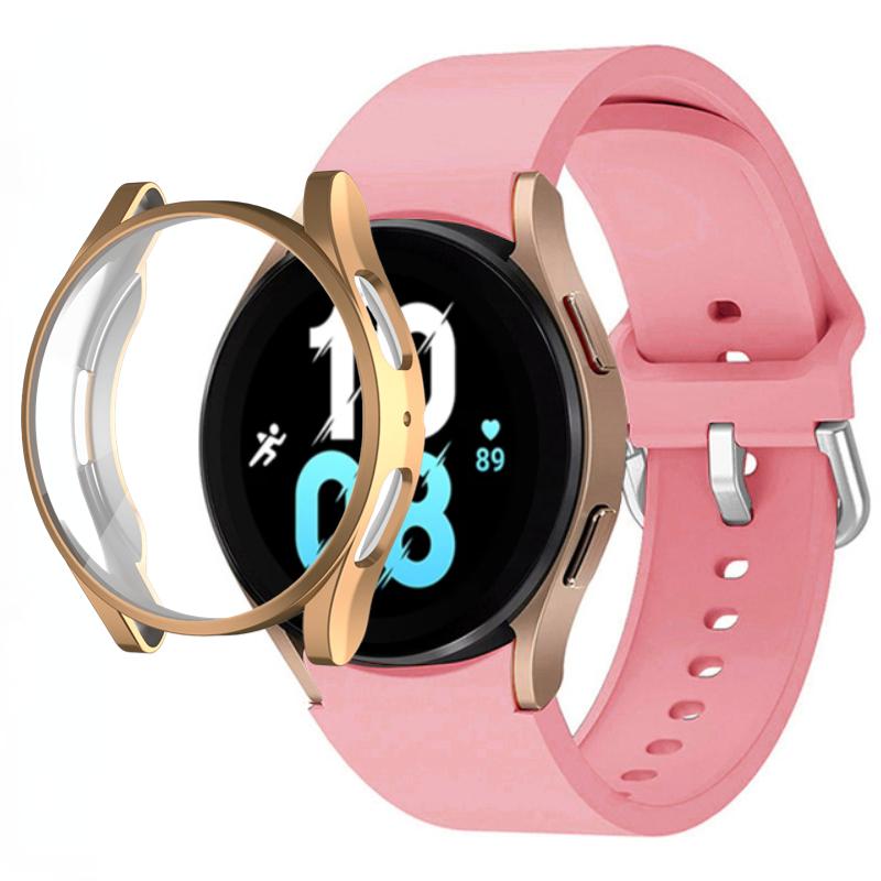 Silicone Strap+TPU Case for Samsung Galaxy Watch 5 44mm 40mm/4 44mm 40mm Sport Wristband for Samsung Watch 5/4 Protective Shell