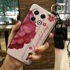 Protective Flower Phone Case For Tecno Spark30 Pro 4G/KL7 Kickstand Dirt-resistant Phone Holder Wrist Strap Back Cover