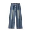 American Semi-Elastic Waist High Street Jeans Men's Loose Straight Wide Leg Pants