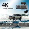 4K Dash Cam with Night Vision, Wireless Phone Connection, Front/Rear Dual Camera, and Reversing Image Monitoring.