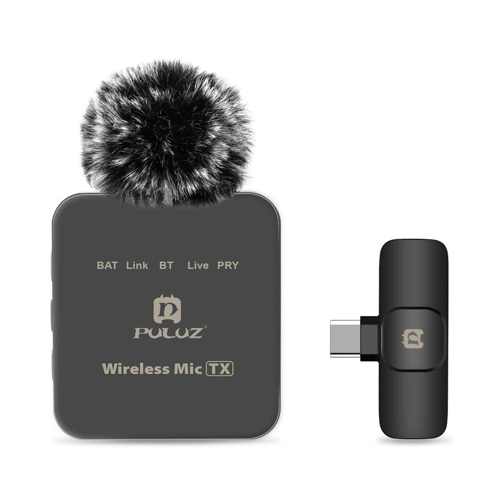 Sistema Microfonico Wireless PULUZ PU646B con 1 Ricevitore e 1 Trasmettitore Portata di Trasmissione 10M