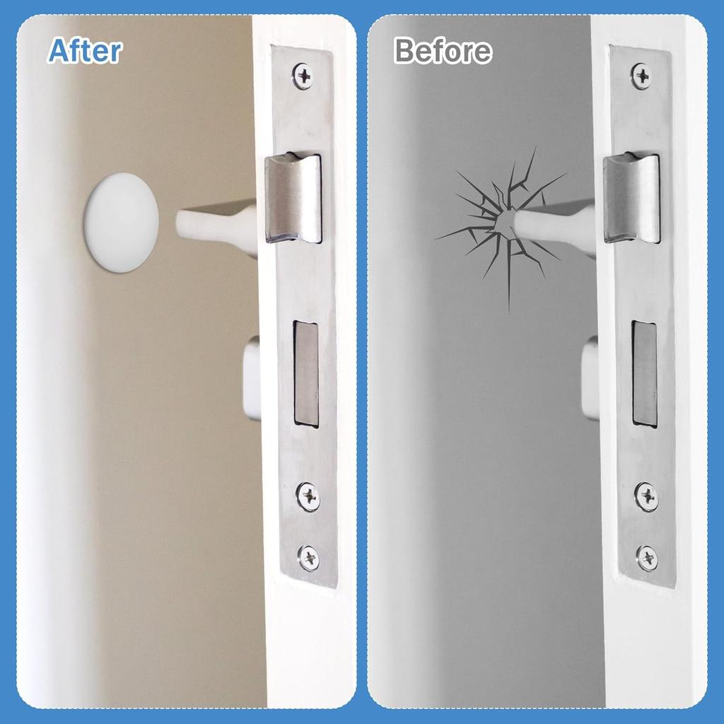 12 Pcs Door Stoppers Door Stops Wall Protector Door Knob Wall Shield White Silicone Doors Protector Round Walls Shield Cushion Doors Knob Walls