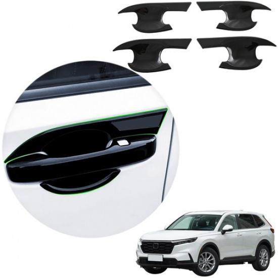 ABS Gloss Black Exterior Door Handle Bowl Cover Trim For Honda CRV CR-V 2023