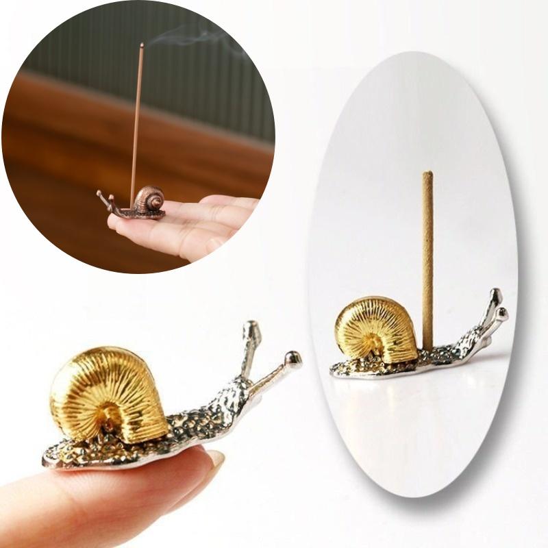 Durable Antique Snail Incense Burner Air Purification Metal Ornament Home Decoration Bonsai Incense Creative Crafts Figurines
