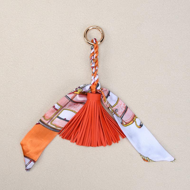 Korean Luxury Leather Bow & Tassel Charm Keychain