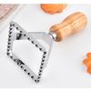 Square/Round/Heart/Star Cookie Stamps Wooden Handle Pastry Cutters  Desserts Preparation