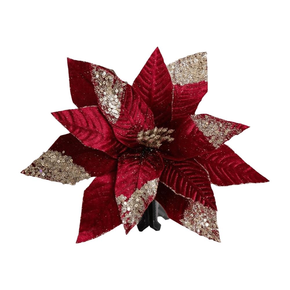 Decorative Flower Pick Artificial Poinsettia Poinsettia Tree Decoration  Christmas Tree Decorating