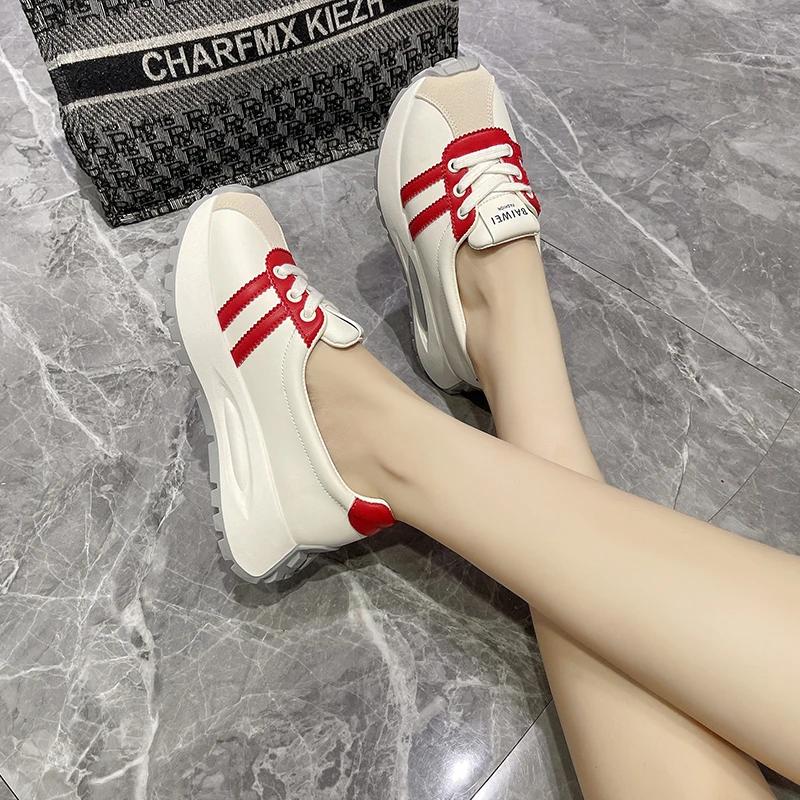 Cross Tieed Mělké Patchwork Lodičky Čtvercová výška špičky Zvyšující se Retro Mary Janes Ležérní Baletní boty Žena Trend Léto